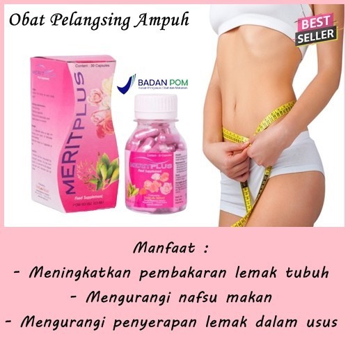 MERIT PLUS Aman obt pelangsing badan cepat Terbaik Ampuh BPOM Original Termurah READY BS COD