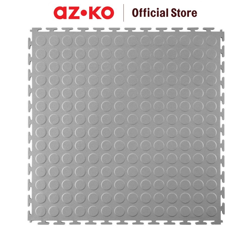 AZKO Krisbow 45.7X45.7X0.45 cm Alas Lantai Garasi Pvc Tilelock - Abu-Abu Karpet Garasi Garage Rubber
