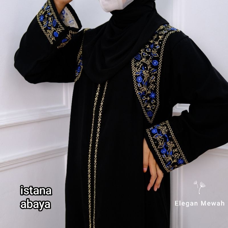 Daviana - Gamis Abaya Bordir Minimalis Sahrini Dubai Tebal Mewah Cantik Elegant 15D10