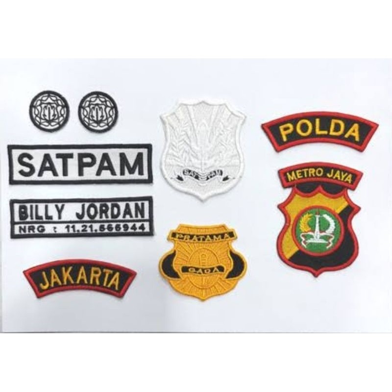 Bordir PAKET BORDIR ATRIBUT SATPAM SECURITY POLDA DAERAH TIMBUL 3D BORDIR ATRIBUT SECURITY TIMBUL 3D