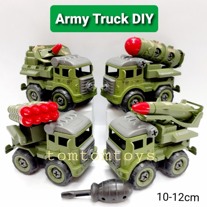 DIY ARMY TRUCK Mainan Mobil Truk Tentara Bongkar Pasang
