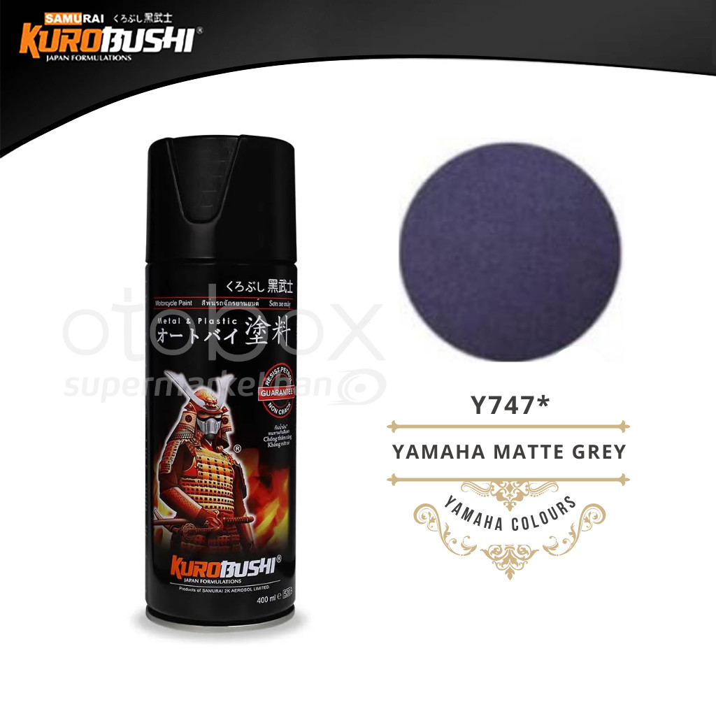 Samurai Paint Y747* YAMAHA MATTE GREY Pilok Pilox Cat Semprot Aerosol Kualitas Kompresor