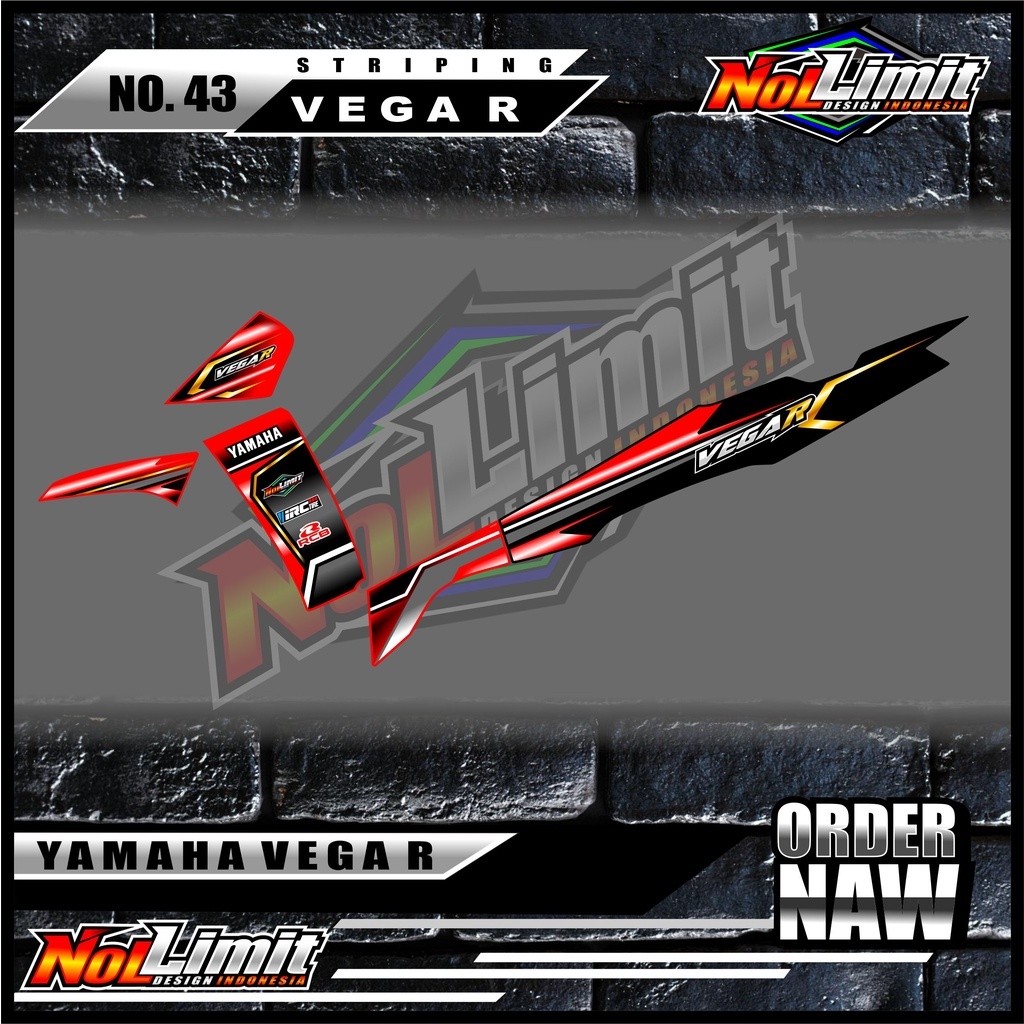 Sticker Striping Variasi New Vega R - Striping Motor New Vega R motif Racing 05