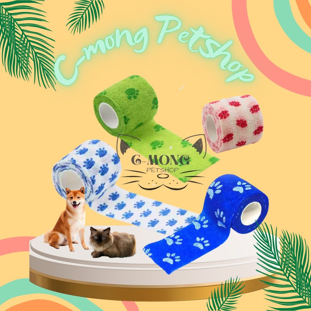 Pet Elastic Bandage Perban Hewan Anti Dirty Elastis Berperekat Untuk Kucing Anjing