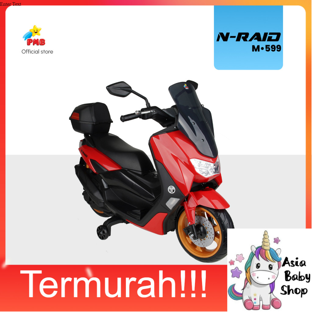 Motor Aki Anak Motoran Aki M599 NMAX RAID PMB Toys M-599 Ban EVA Kendaraan Mainan NMAX M588 M-588