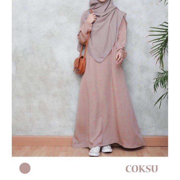 "V.NLN" - TERBARU aliva dress gamis wanita hijab azzahra warna Sage green - Coksu, M