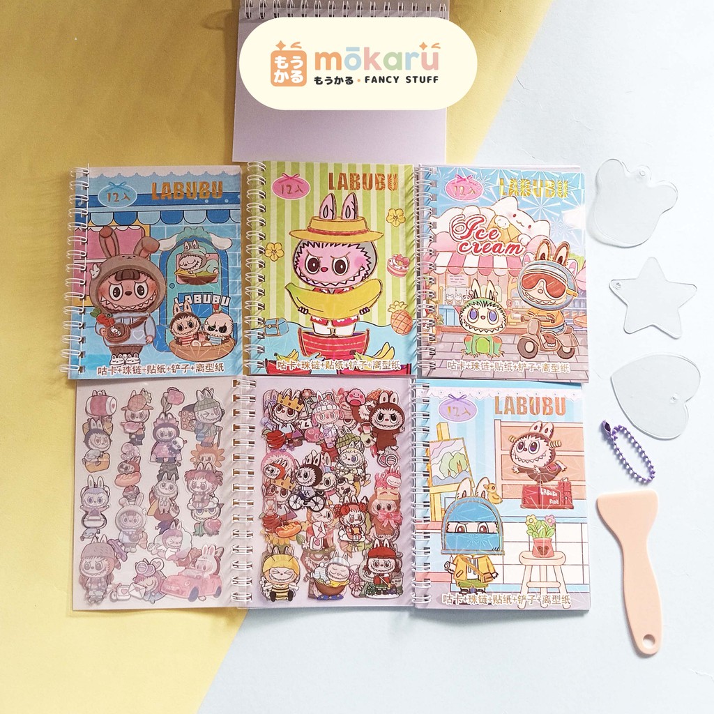 

Labubu Buku Sticker - Stiker Book DIY Set Gantungan Murah