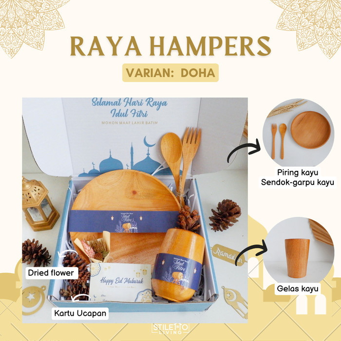 

RAYA HAMPERS - ESTETIK Parcel Lebaran Idul Fitri Alat Makan Kayu Unik - Doha, Non-Lebaran