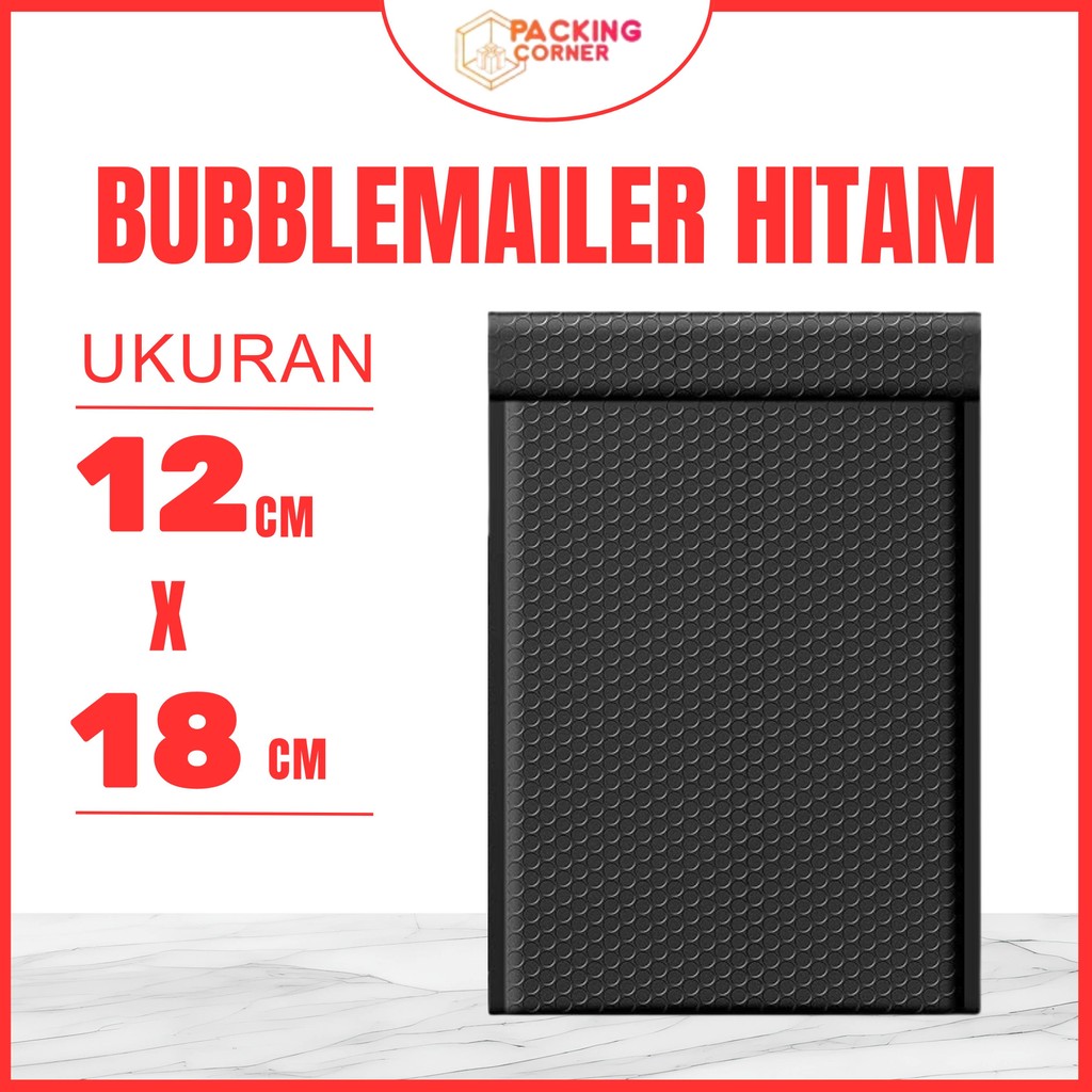 

Amplop Bubble Mailer Wrap 13x18 cm Hitam Premium Quality MURAH