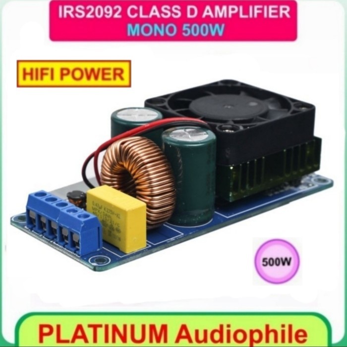 JT99 IRS2092 Amplifier Class D 500W mono IRS2092S 500W Class D Amplifier