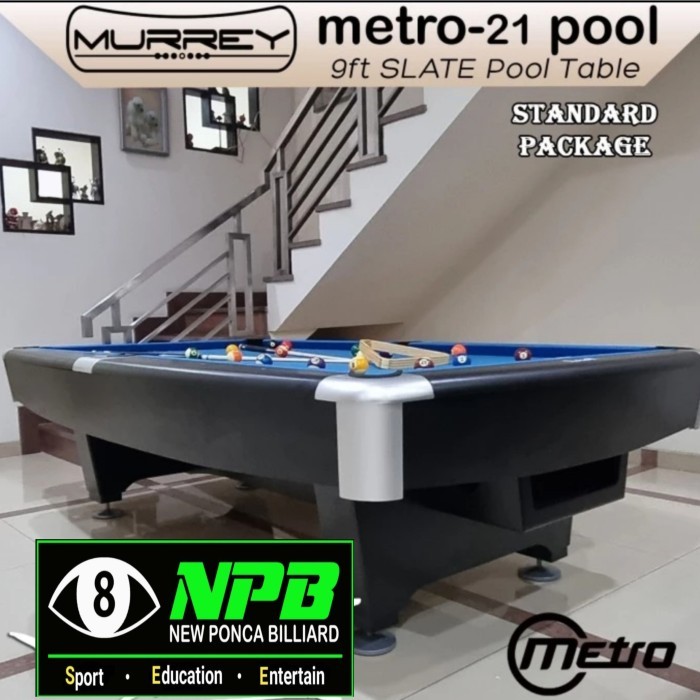 Murrey Metro-21STD 9 feet-pool table|Meja|Billiard|Billiyar|Billiyard - Ekonomis