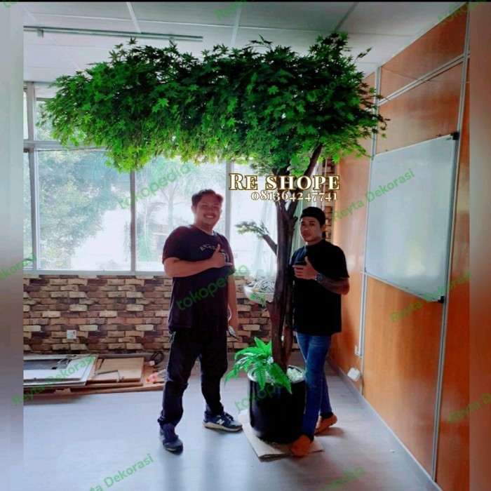bunga plastik maple jari tinggi 2,5M pohon hias plastik/bunga hias