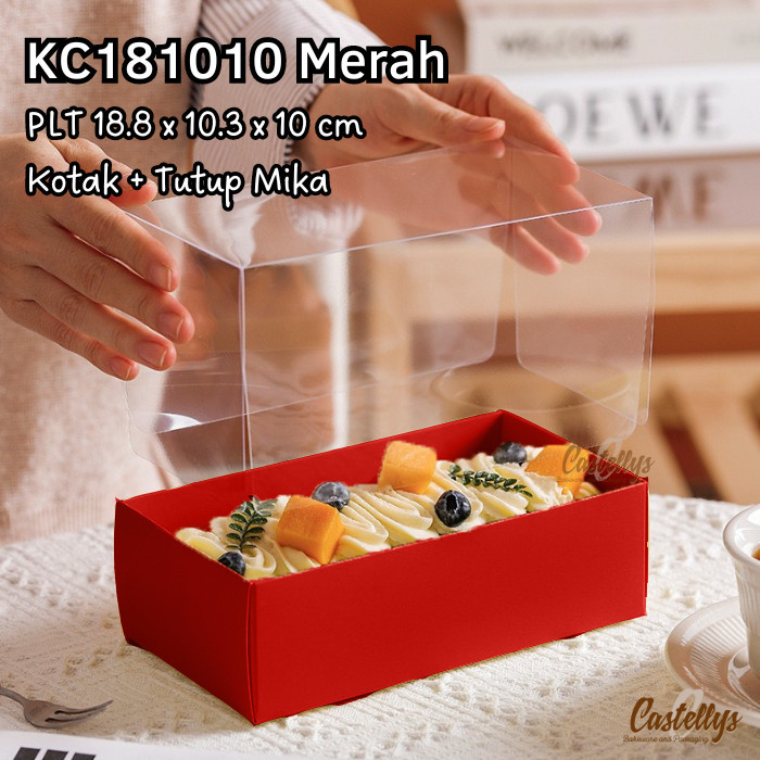 

KC181010 MERAH 10pcs Kotak Box Mika Packaging Kue Bolu Lapis Hampers