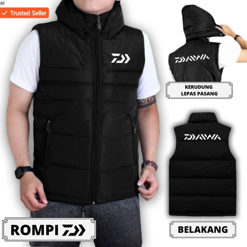 ROMPI MANCING DAIWA WATERPROOF WINDPROOF HOODIE LEPAS PASANG