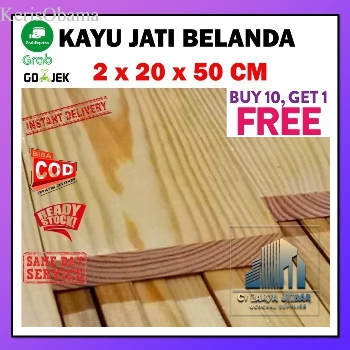 

Papan Kayu Jati Belanda 2x20x50 Bakar Baru Ukuran Bisa Custom - Kayu Mahoni murah