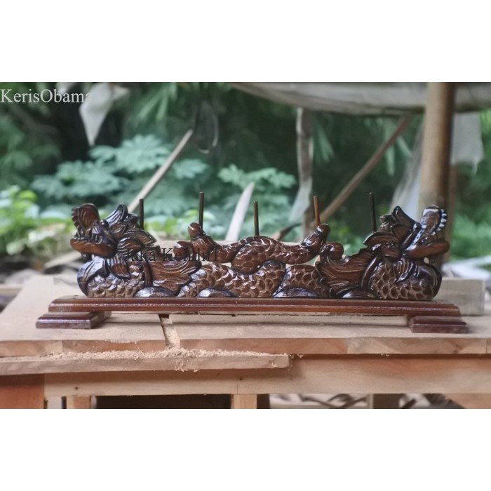 

jagrak rak handle keris ukir naga kmbar kayu keras akasia F333wa antik termurah