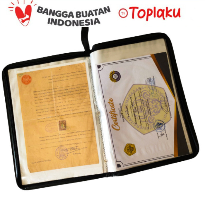 

PROMO!! -Topla Map Dokumen Keeper 60 Files Resleting Anti Air Kulit Document - Abu-abu, 60 FILES