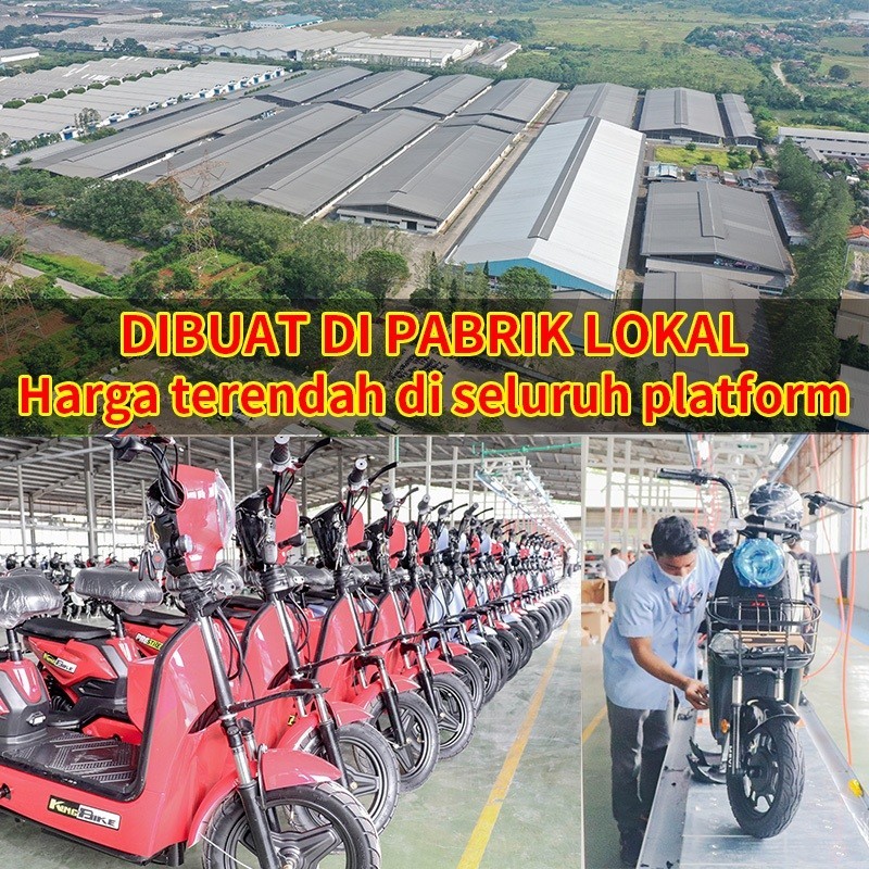 GEEKMEN Sepeda Listrik Motor Listrik Bertenaga Sepeda Motor Listrik Dewasa-Dibuat secara lokal dengan garansi nasional