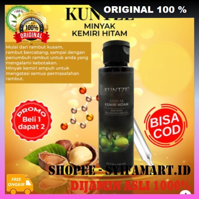 Minyak Kemiri Hitam Kuntze BPOM Penghitam Uban Alami BELI 1 GRATIS 1 100% ORIGINAL