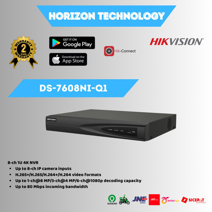 Hikvision DS-7608NI-Q1 4K NVR 8 Channel