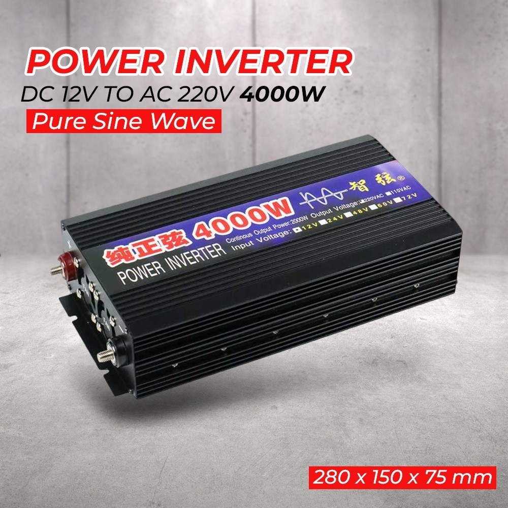 Car Power Inverter 4000W DC 12V To AC 220V Pure Sine Wave Watt SY4000