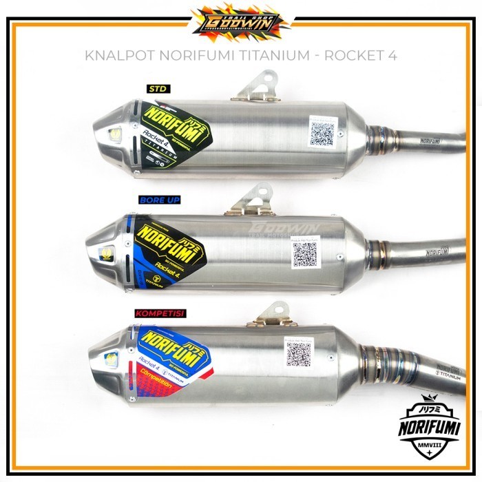 Mrynt nalpot Norifumi Rocket 4 TITANIUM STANDART BOER UP KOMPETISI CRF KLX - STANDART, CRF