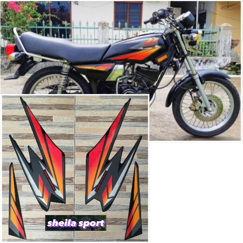 Striping rx king stiker Yamaha RX KING hitam Oren tahun 2002 kualitas bagus