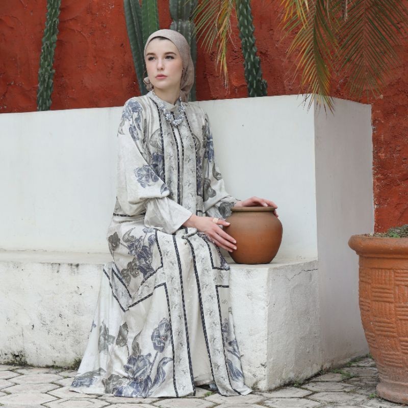 SARAE X KARIMAKE - Dione Dress Color Woodland | Gamis Printing Signature