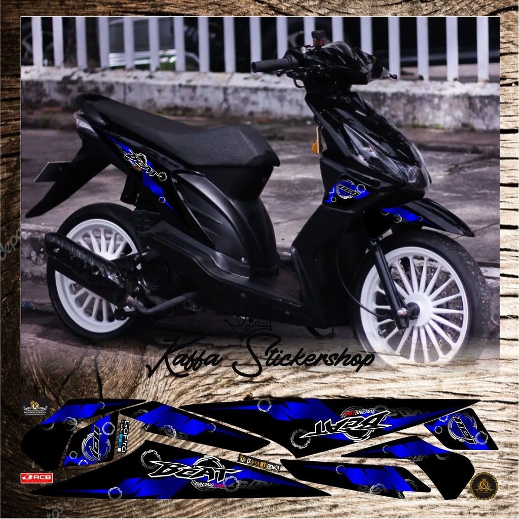 LIS Striping Variasi Beat Karbu List Hitam Sticker Polet Beat Karbu Lama Polet Biru List VARIASI