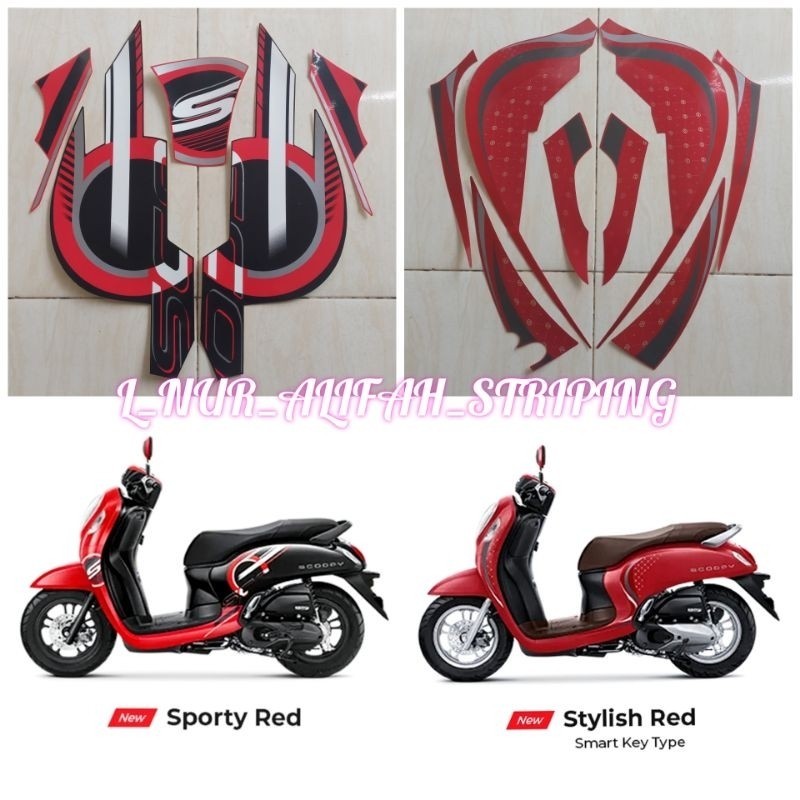 STIKER STRIPING LIS LES POLET BODY MOTOR HONDA NEW SCOOPY 2024