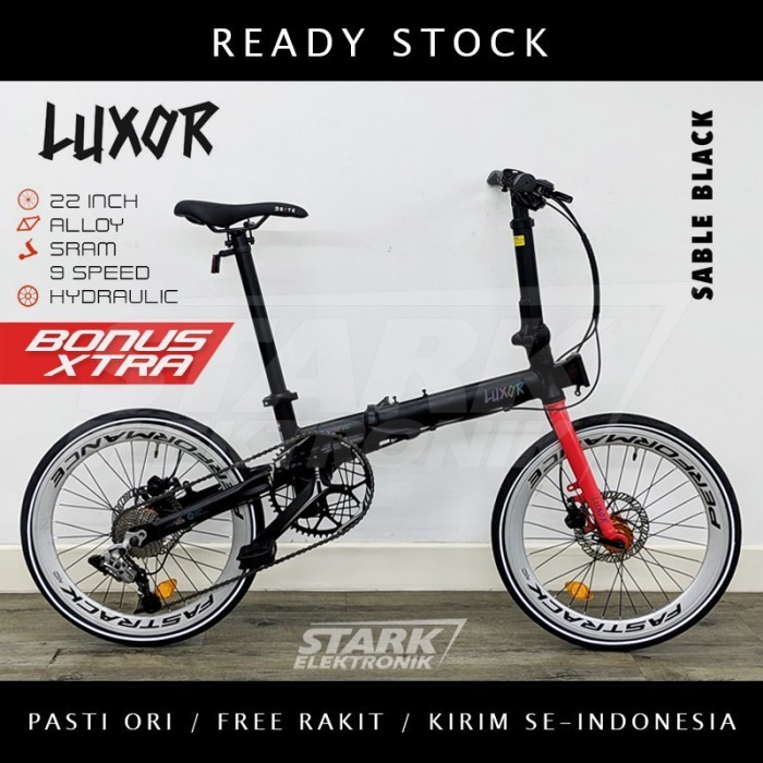 HOT PROMO Pacific LUXOR 16 & 20 inch Sepeda Lipat Folding Bike - Sable Black, Ban 16inch