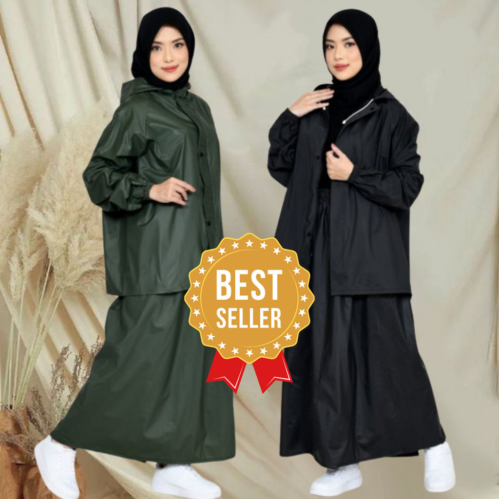 Jas hujan Rok Mantel hujan wanita setelan baju dan rok anti rembes
