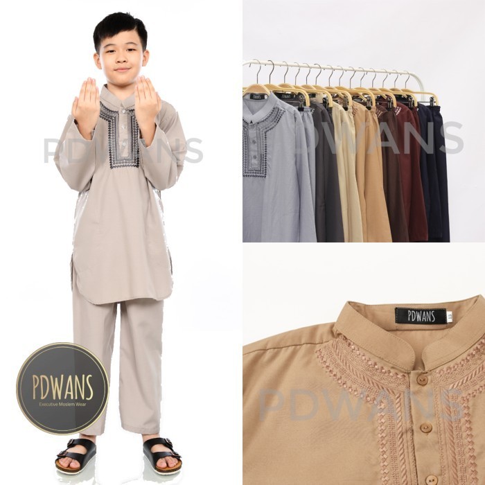 BAJU KOKO Setelan Pakistan Remaja Warna Ukuran Tanggung - Hitam, 13