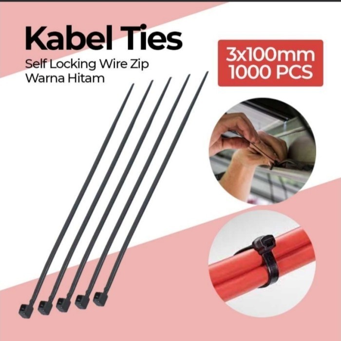 

Kabel Ties 1000pcs kabel Ties Tis Serbaguna