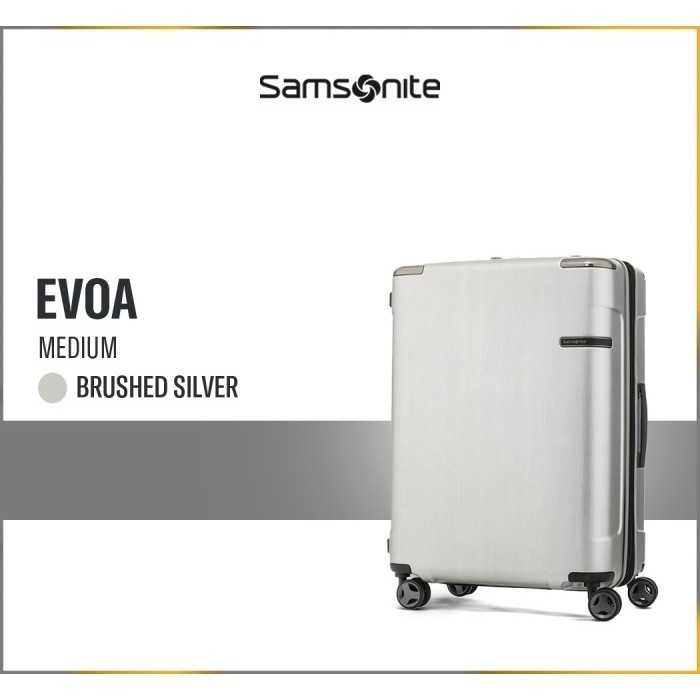 promo Samsonite Koper Hardcase Evoa Medium 25 Inch - Brushed Silver