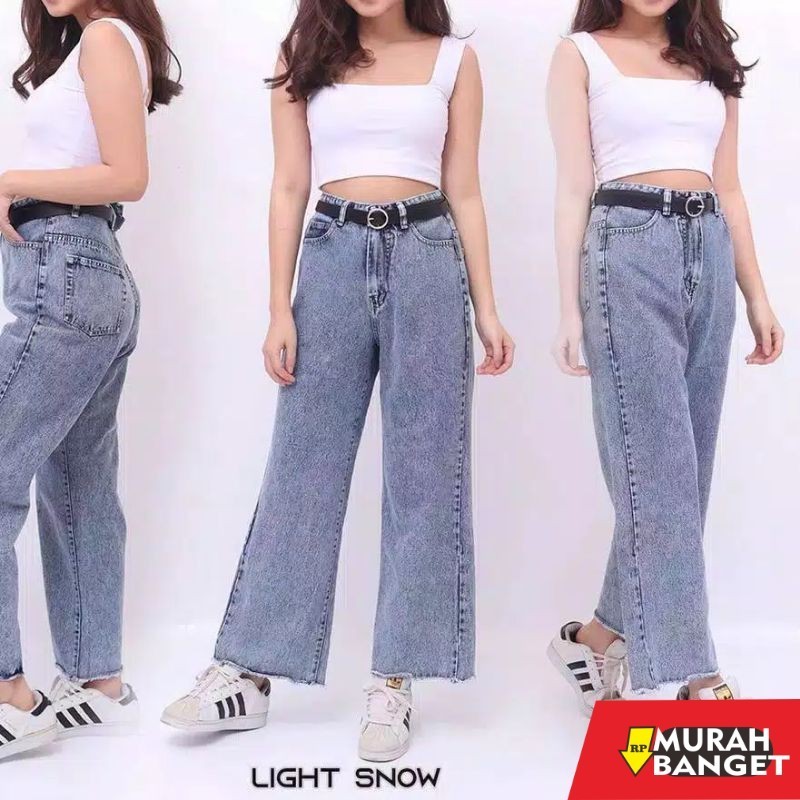 Celana Denim Wanita Terbaru- ZAVIER-BF kulot jeans//kulot jeans snow blue//snow black//size 31-34