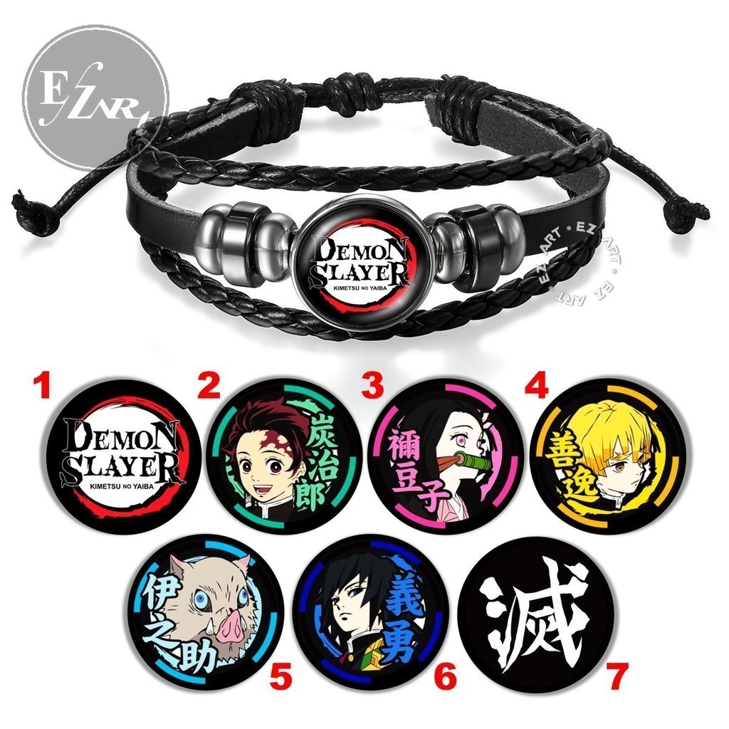Gelang Gambar Anime Demon Slayer Karakter Tanjiro Nezuko Zenitsu Inosuke Kanao Genya Keren Tali Kuli