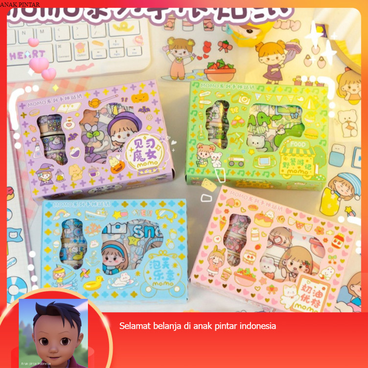 

MAINAN ANAK STICKER STIKERAN MOMO ROLL STATIONARY VIRAL(10 STIKER & 4 ROLL STIKER)/ KEMASAN/BOX