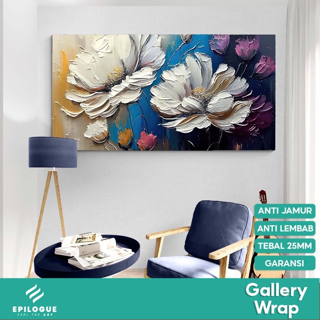 Epilogue - Pajangan Dinding Dekorasi 60x112 Ukuran Besar Jumbo Bunga Lukisan Printing Kanvas Wall Ar