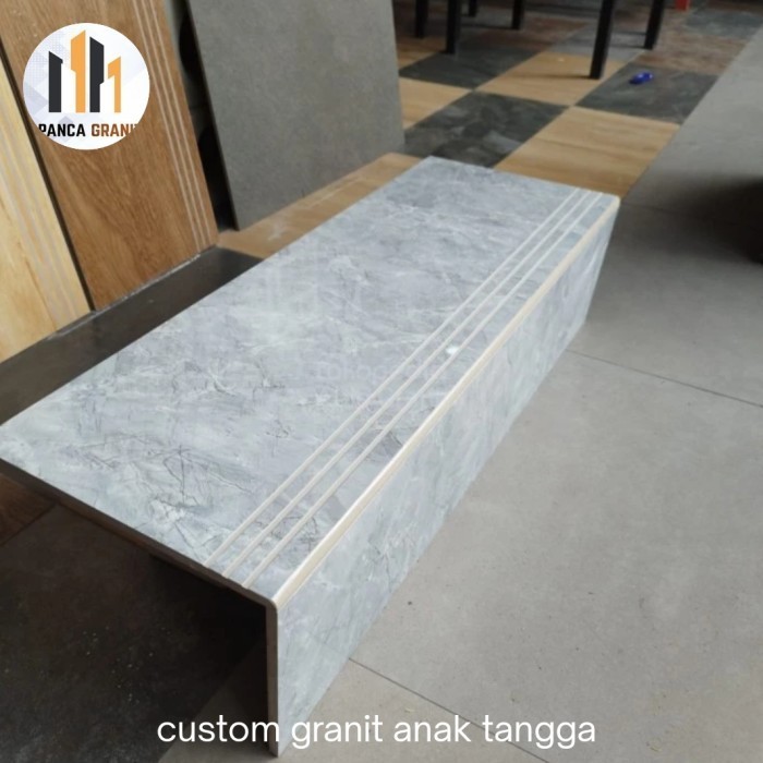 granit tangga motif abu custom list plint bordres stepnosing bevel