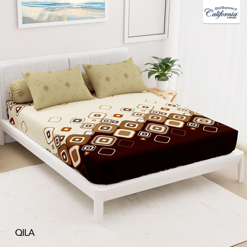 CALIFORNIA Sprei King Fitted Bantal 4 180x200 Qila