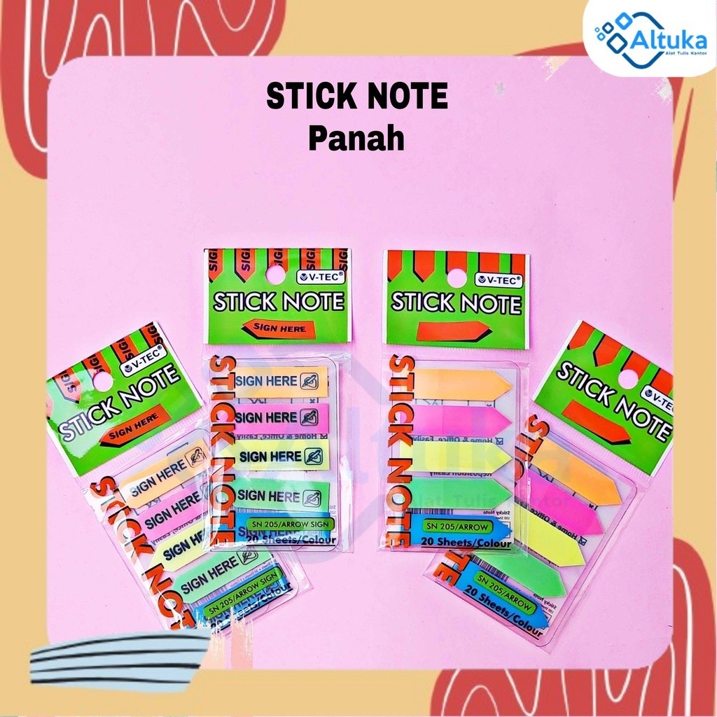 

Stick Note Panah 5 warna Sign Here Sticky Note Stick Note Polos