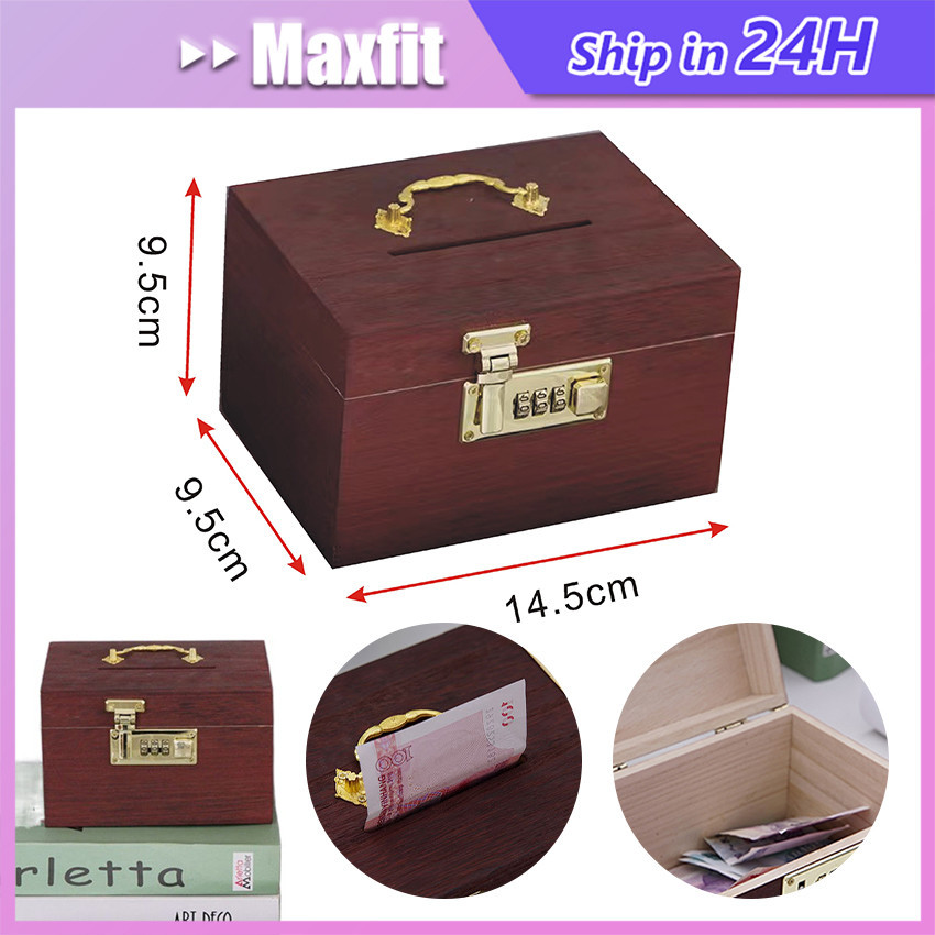 Kotak Amal Mini Kotak Infaq Tempat Uang Celengan Kayu Kunci