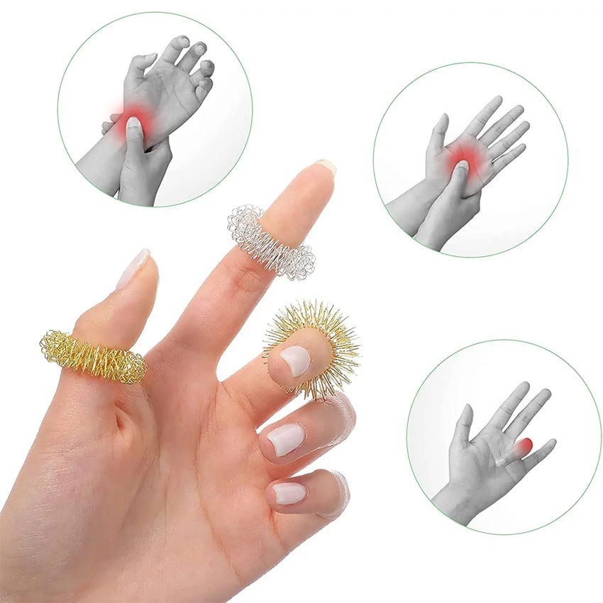 5Pcs Ring Magnet Jari Tangan Terapi Stroke Sujok Therapy Finger Pijat Ring Sujok -