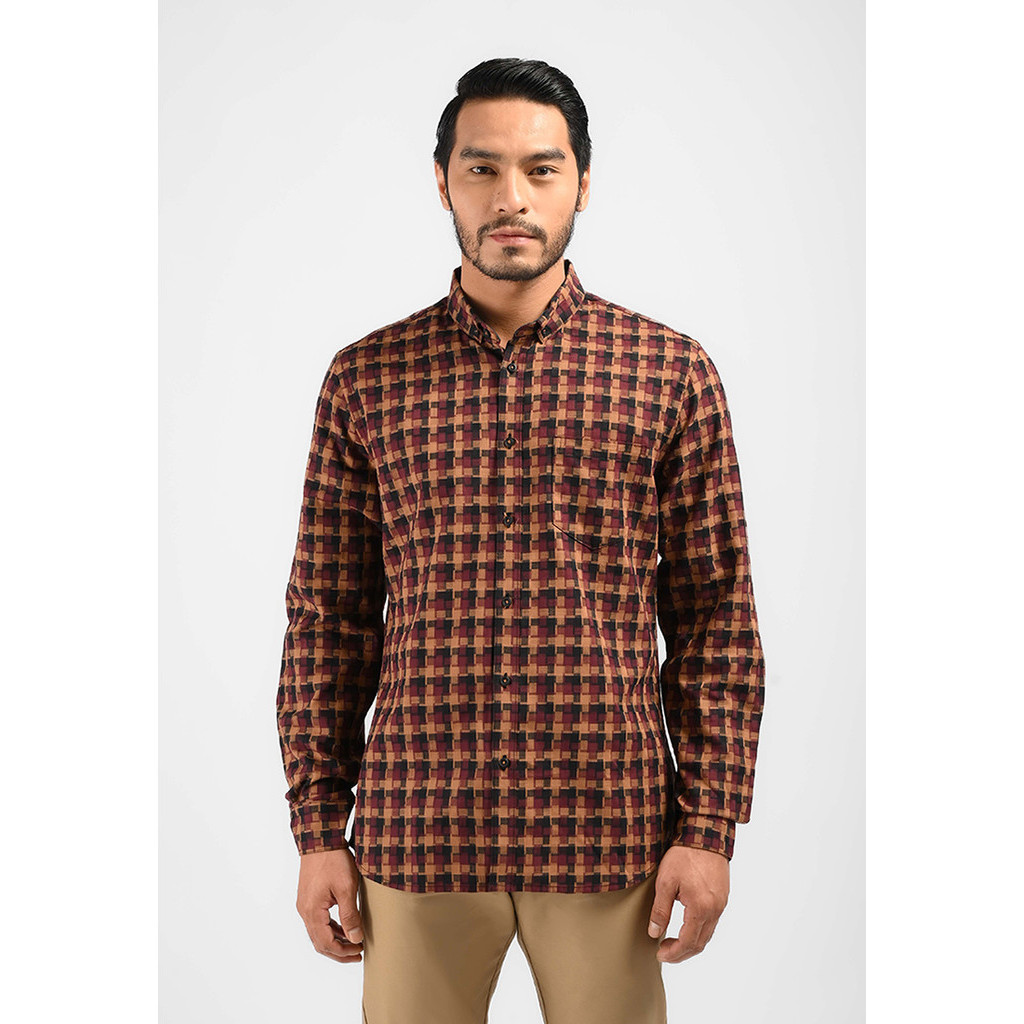 MOC Kemeja Lengan Panjang Pria AARON-MAROON