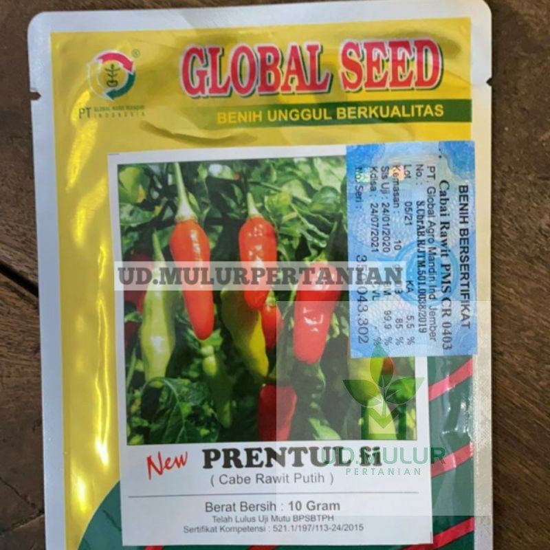 Benih Cabe Cabai Lombok Rawit New PRENTUL fi isi 10 g dari Global Seed