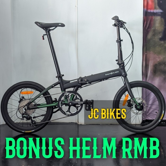 HOT PROMO SALE Sepeda Lipat Dahon ION Denver 20 Inch Full Alloy, 10 Speed Tiagra - Black Green, Raki