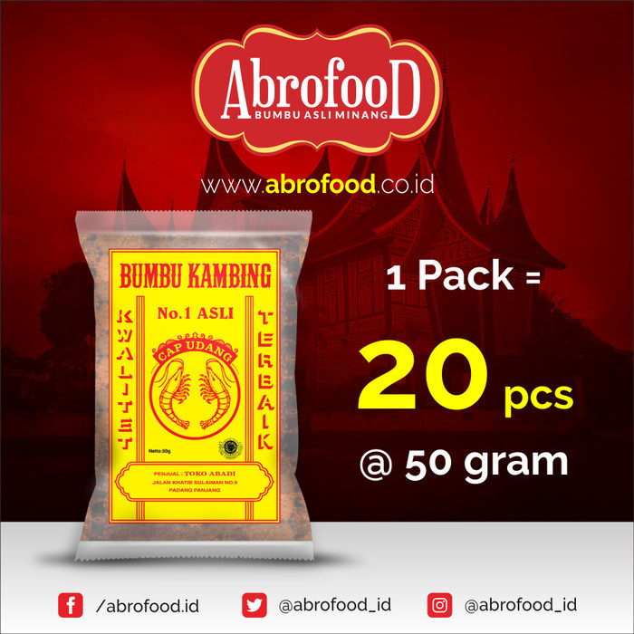 

[TERLARIS] Bumbu Kambing Cap Udang 50 gram | Pack