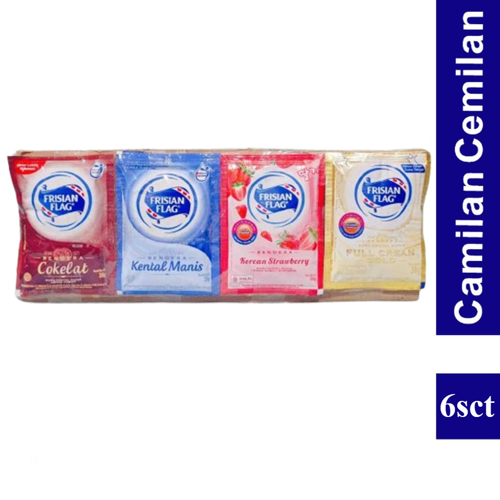 

Frisian Flag Kental Manis Putih Cokelat Renceng isi 6 sct x 40 ml