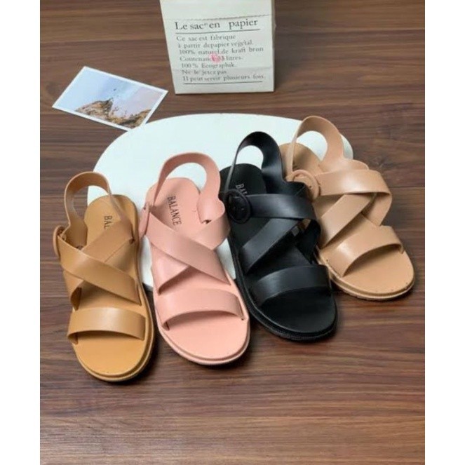 HOSANA- Gladiator Silang Sandal Import BLC 3613 Karet Sandal Tali Silang